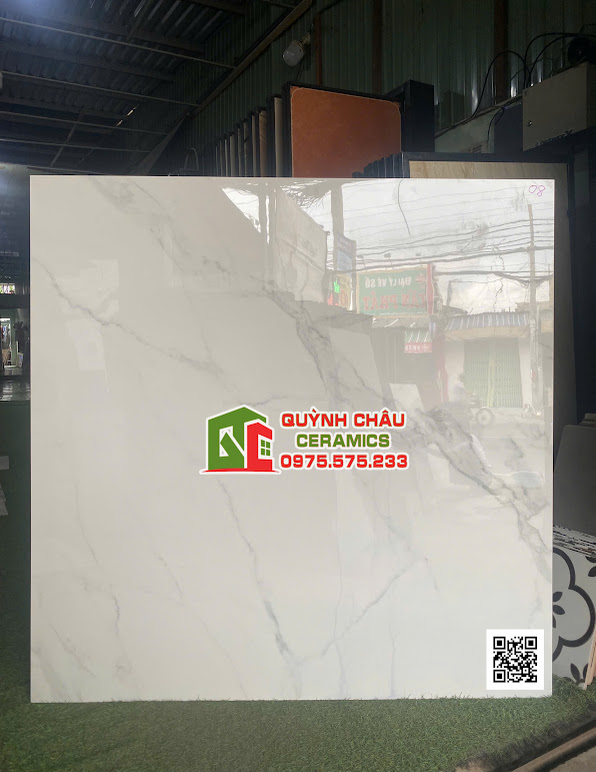 Gạch trắng vân mây 120x120 full body xương đá ấn độ