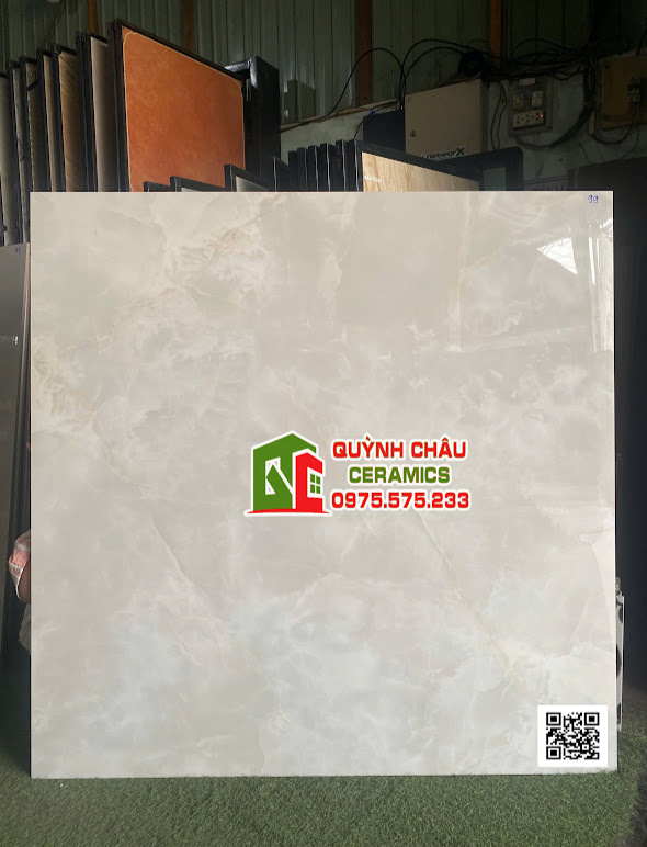 Gạch bóng kiếng 120x120 onyx xám kem vân mây cao cấp