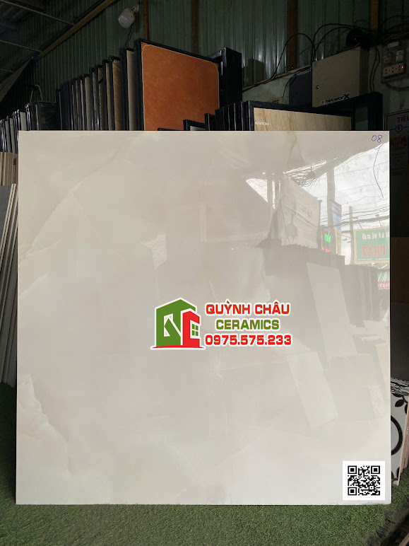 Gạch ấn độ 120x120 kem onyx bóng kiếng