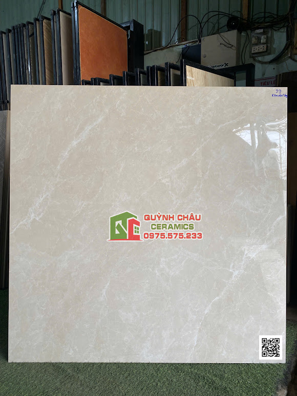 Gạch nhập khẩu 120x120 ấn độ màu kem vân trắng
