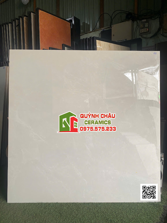 Gạch lát nền 120x120 bóng màu kem sữa cao cấp