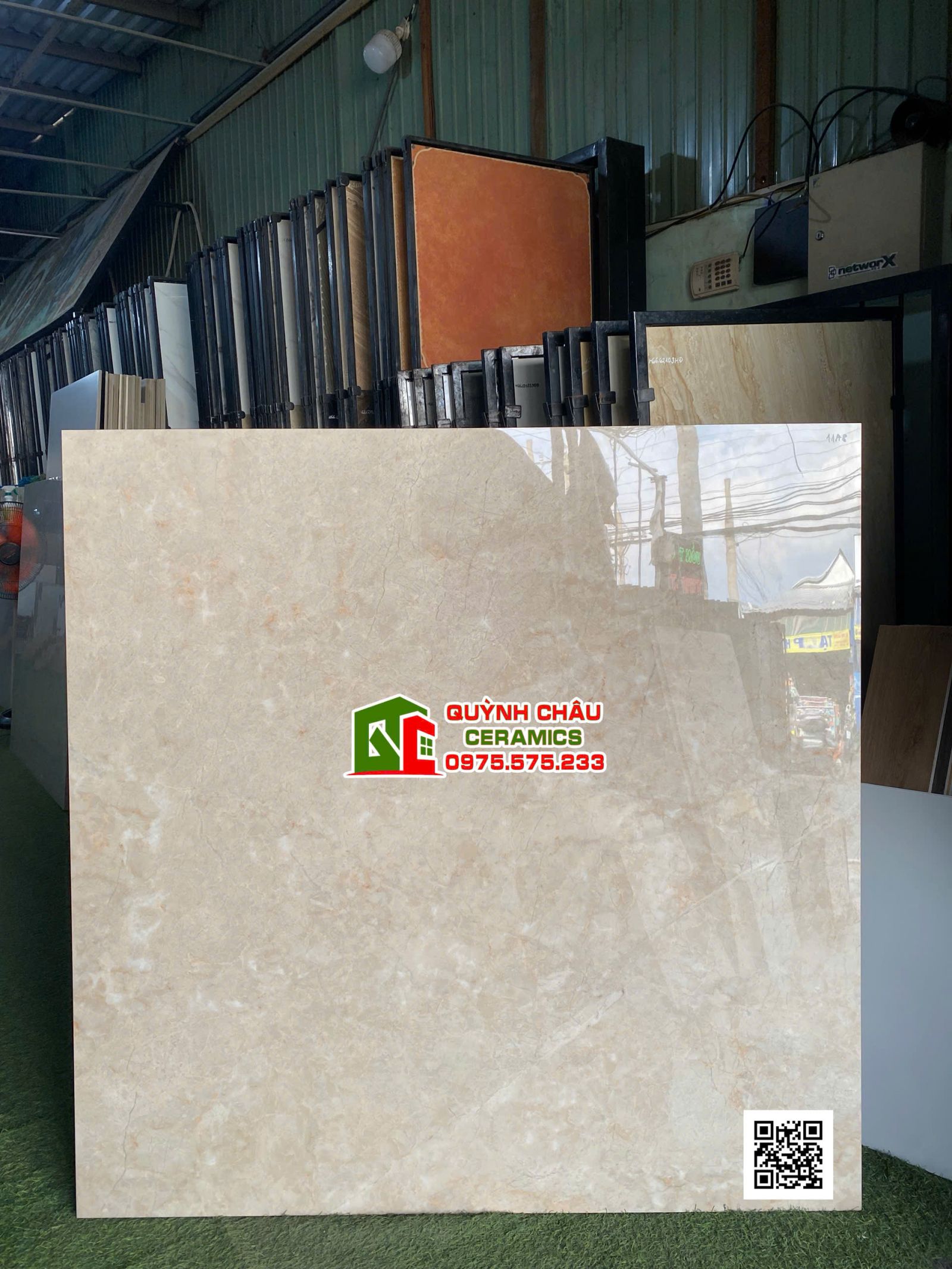 Gạch nhập khẩu ấn độ 120x120 kem vàng bóng kiếng