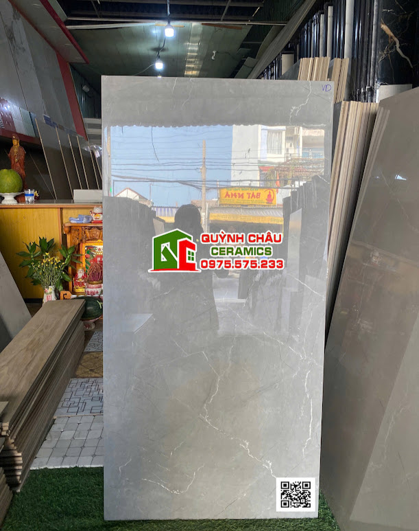 Gạch ốp lát ấn độ 60x120 xám bóng kính 