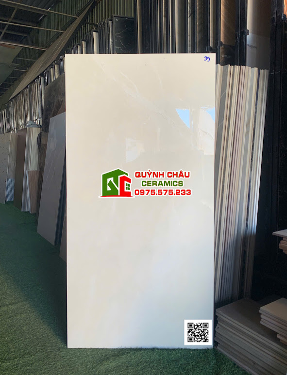 Gạch nhập khẩu 60x120 ấn độ màu kem bóng kính