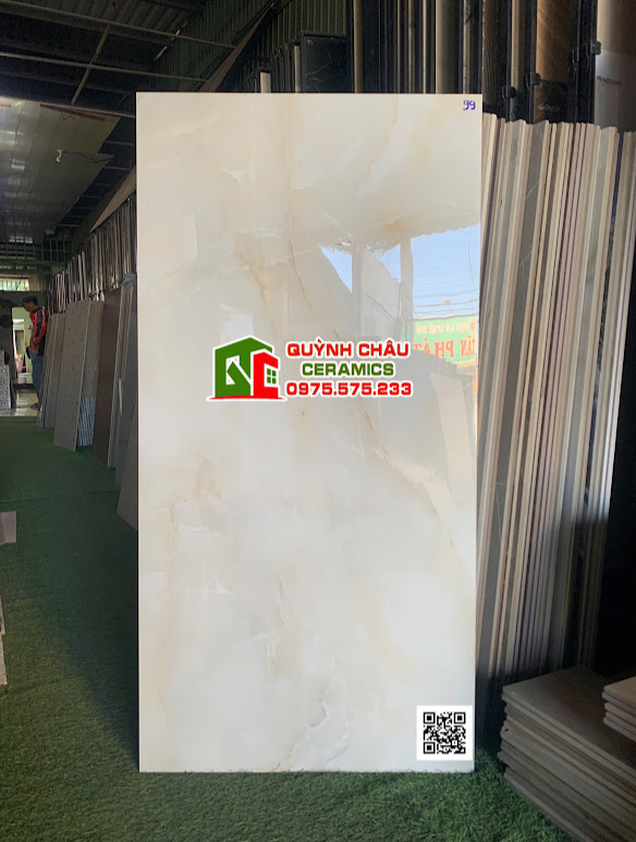 Gạch ấn độ 60x120 bóng kính kem vàng đẹp