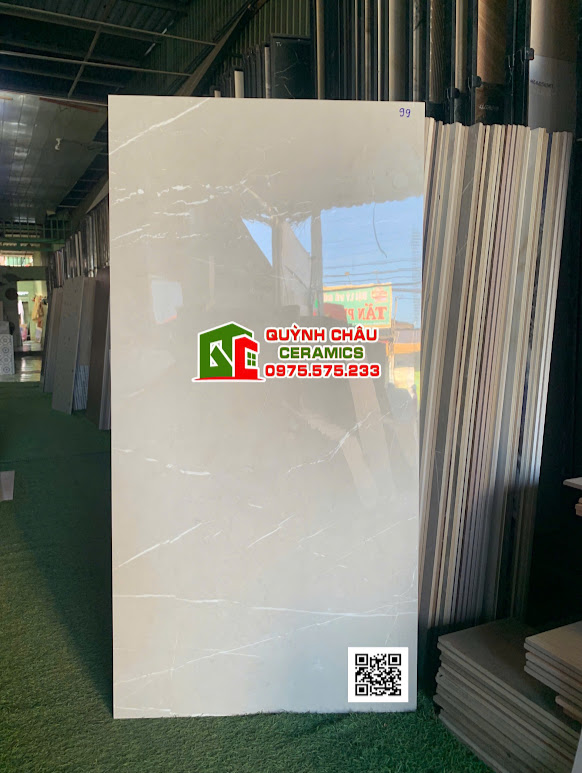 Gạch bóng kính ấn độ 60x120 xám vân trắng tia chớp