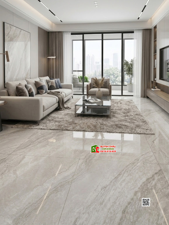 Gạch á mỹ 120x120 vân đá xám bóng kiếng