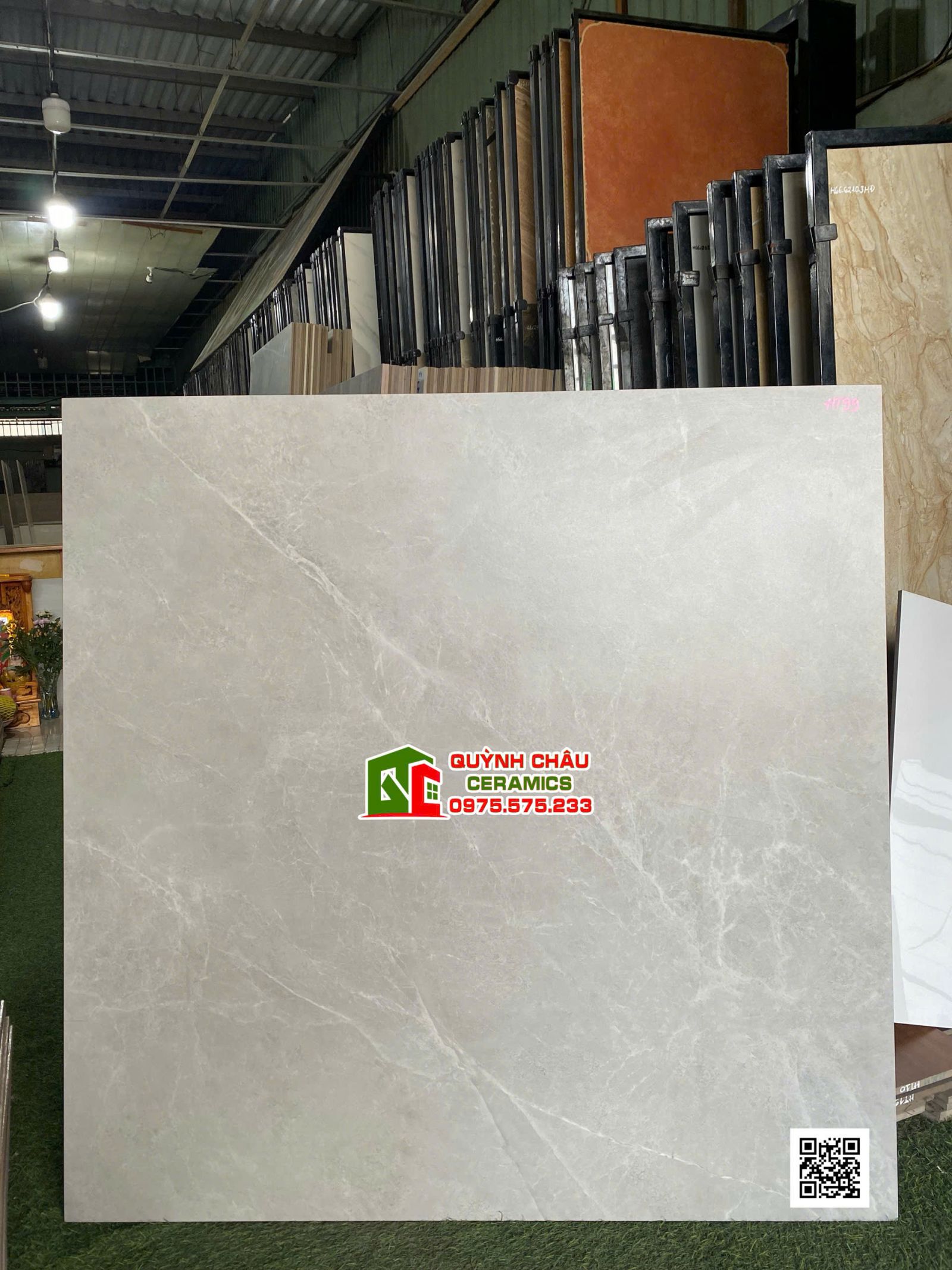 Gạch lát nền ấn độ 1000x1000 màu xám mờ baby skin