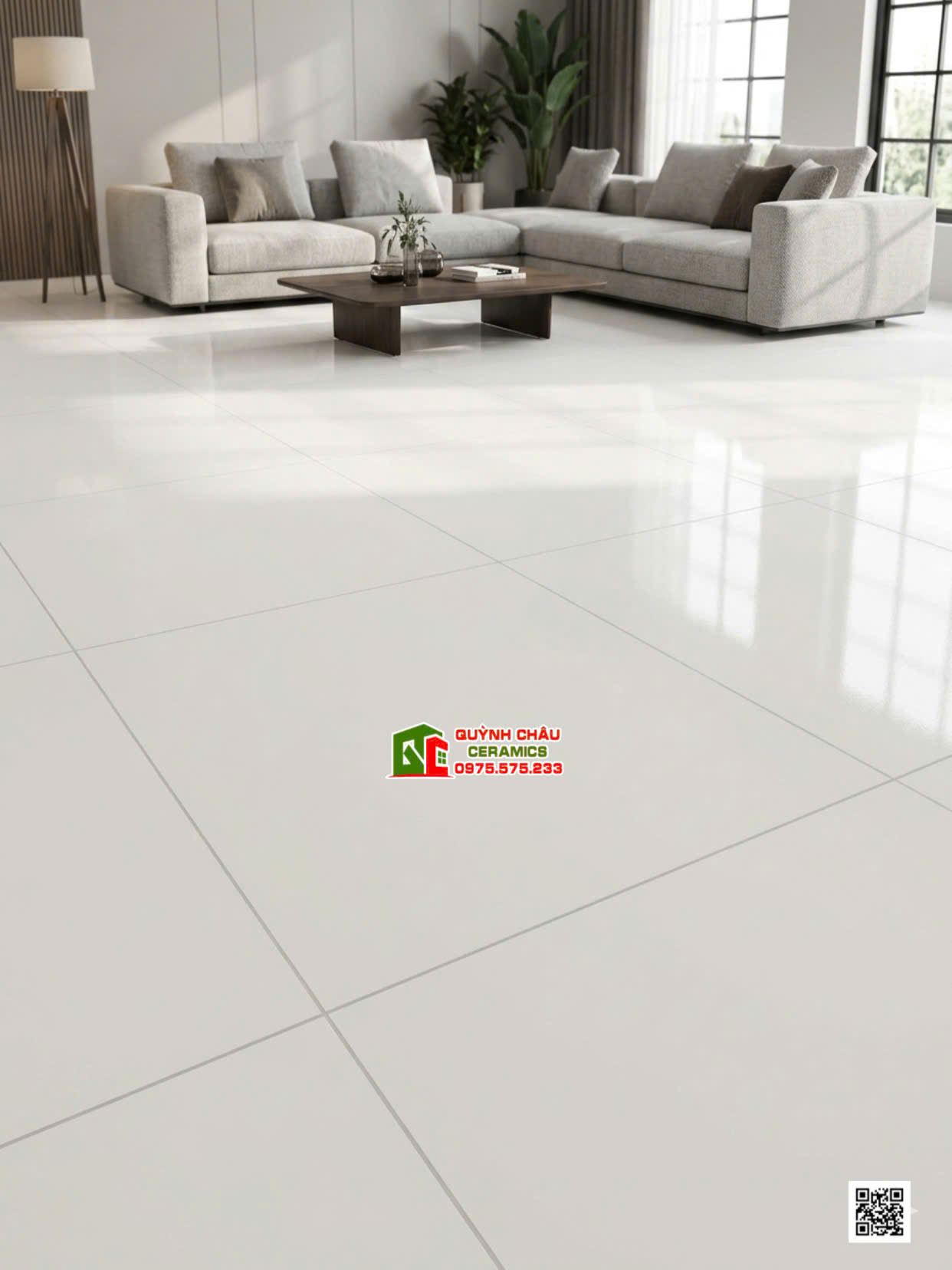 Gạch 100x100 bóng kiếng ấn độ lát nền phòng khách