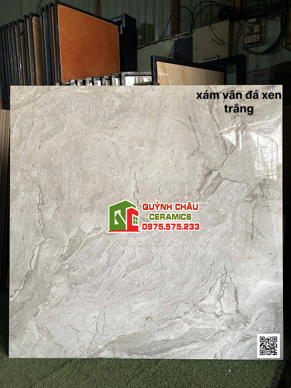 Gạch nhập khẩu ấn độ 120x120 xám marble vân đá bóng kiếng