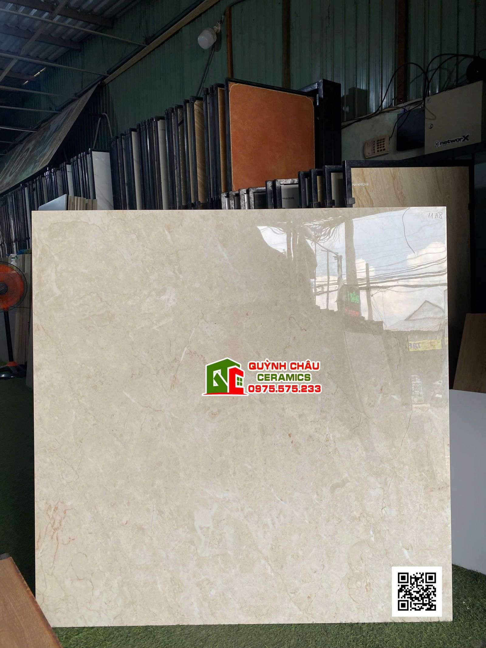 Gạch nhập khẩu ấn độ 120x120 vàng kem vân đá bóng kiếng