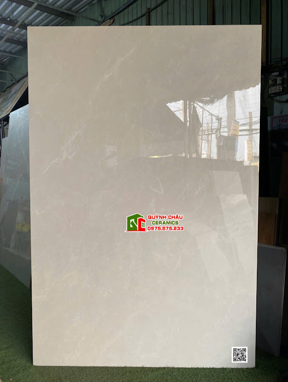 Gạch khổ lớn 120x180 bóng kiếng màu xám nhạt vân trắng