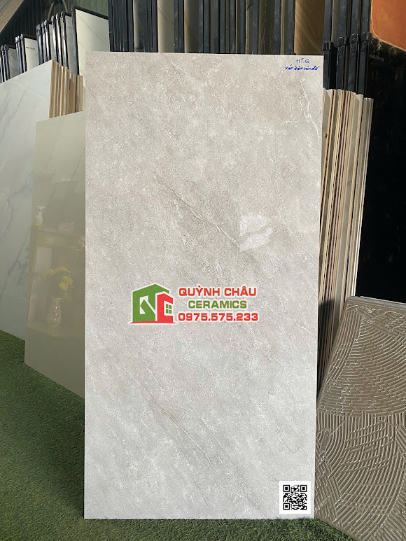 Gạch ốp lát cmc 60x120 bóng kính xám đậm vân đá