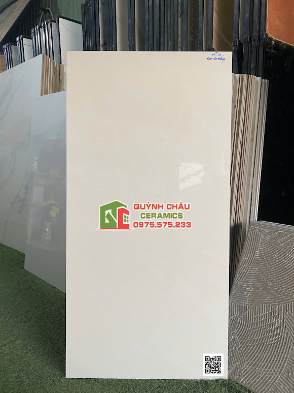 Gạch lát nền cmc 60x120 màu kem bóng kính cao cấp