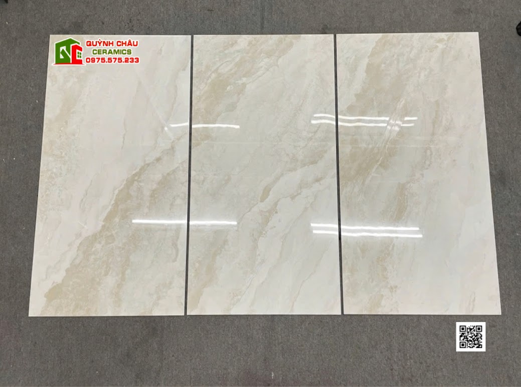 Gạch malaysia 60x120 kem vân đá bóng kiếng cao cấp