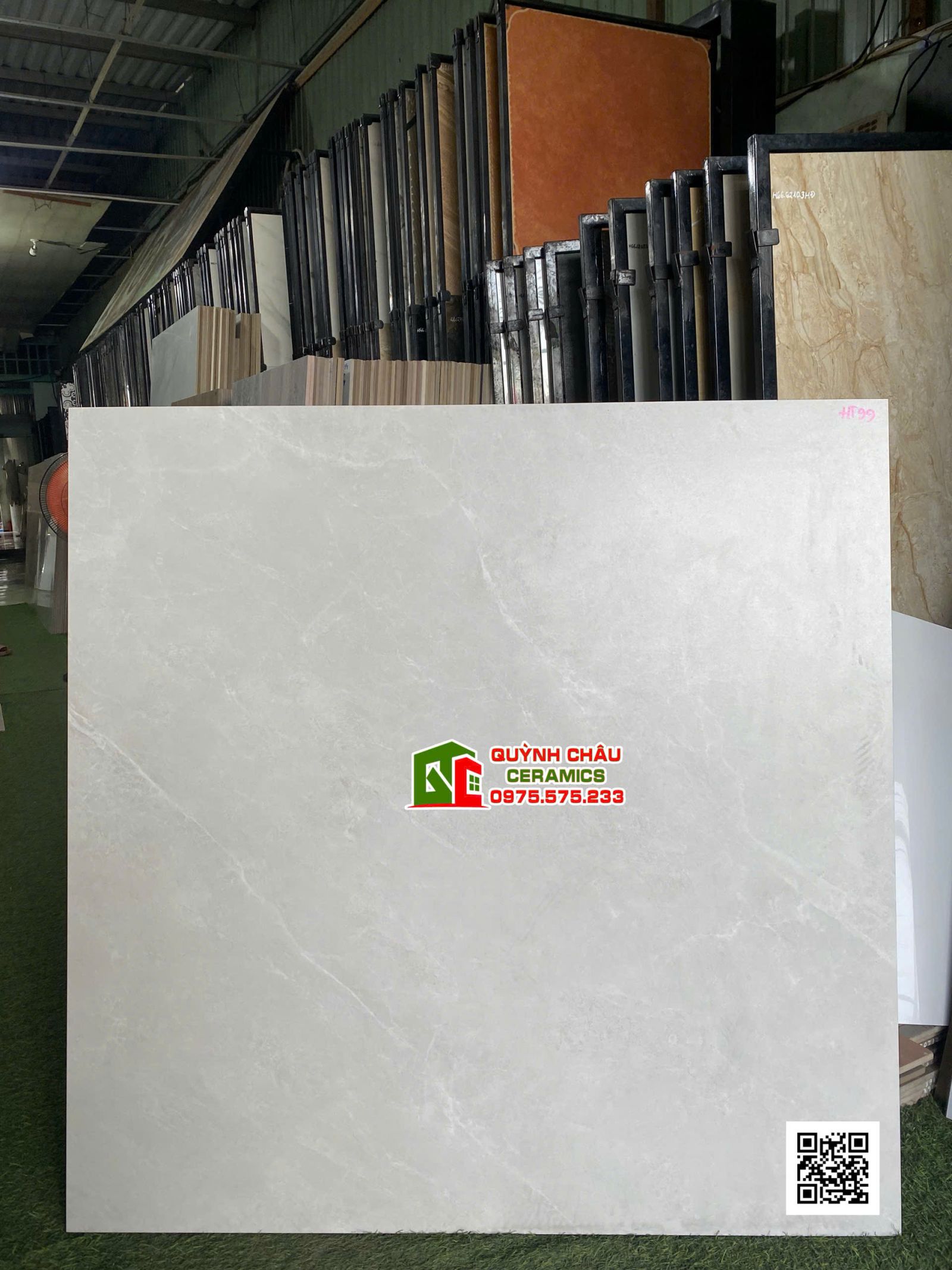 Gạch lát nền 1000x1000 mờ mịn baby skin xám nhạt vân đá