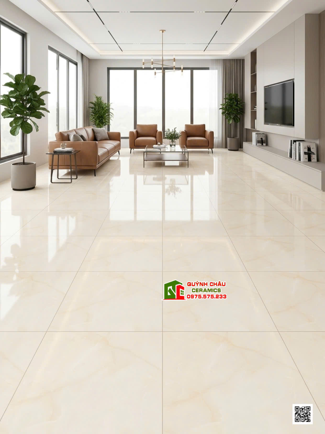 Gạch lát nền 1000x1000 bóng kiếng vàng kem vân đá cao cấp