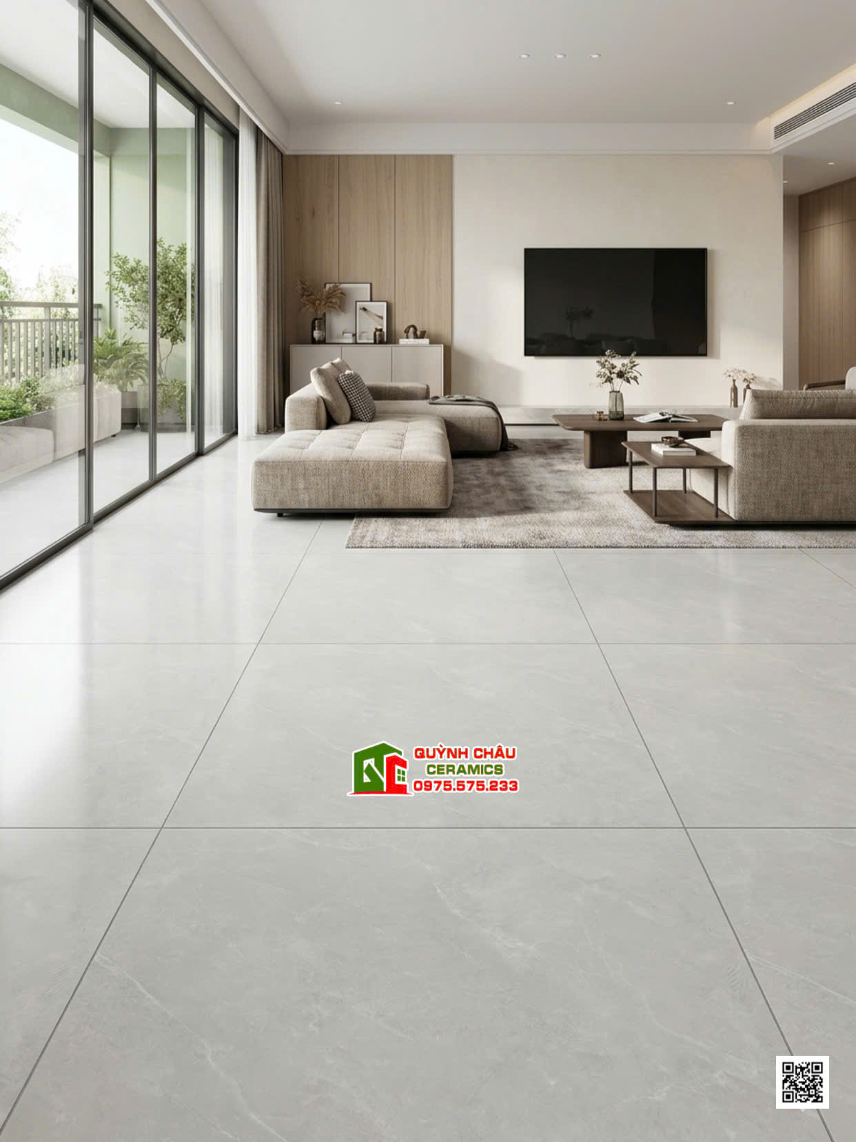 Gạch 1000x1000 ấn độ xám nhạt đá mờ mịn lát nền phòng khách