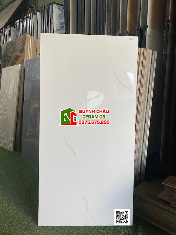 Gạch lát nền vicenza 60x120 trắng vân mây bóng kính