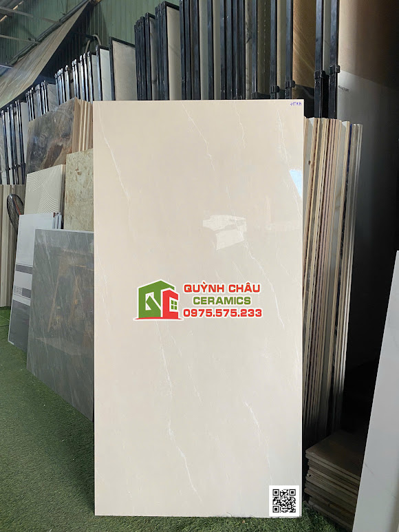 Gạch vicenza 60x120 màu kem bóng kính cao cấp