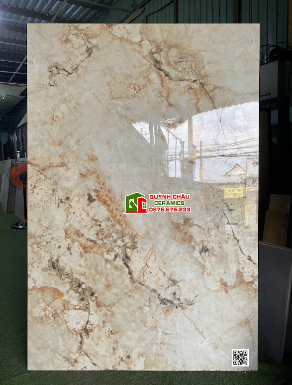 Gạch ốp lát 120x180 ấn độ kem bóng kiếng vân đá