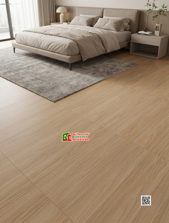 Gạch lát nền phòng ngủ gỗ sồi 60x120 trung quốc