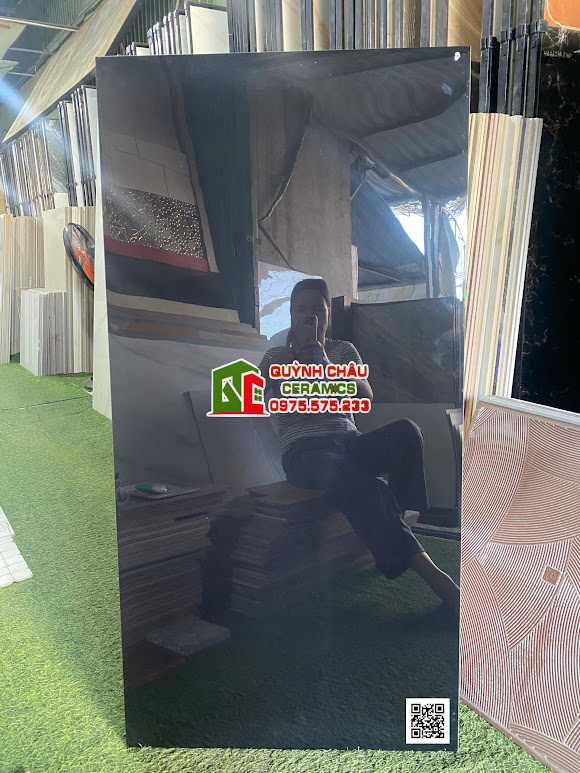 Gạch ốp lát màu đen bóng 60x120 ấn độ cao cấp