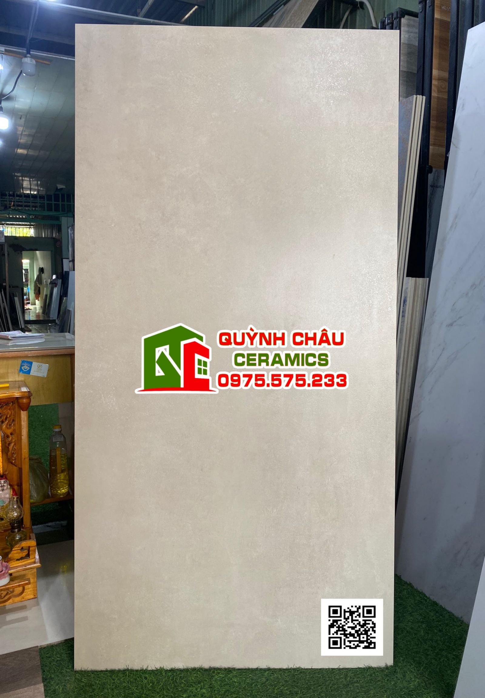 Gạch khổ lớn ấn độ 80x160 men mờ kem hiệu ứng màu xi măng