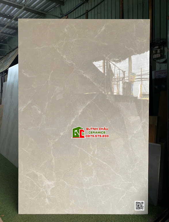Gạch lát nền bóng kiếng 120x180 xám vân trắng 
