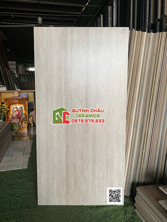 Gạch ốp lát 60x120 ấn độ vân travertine xám sọc