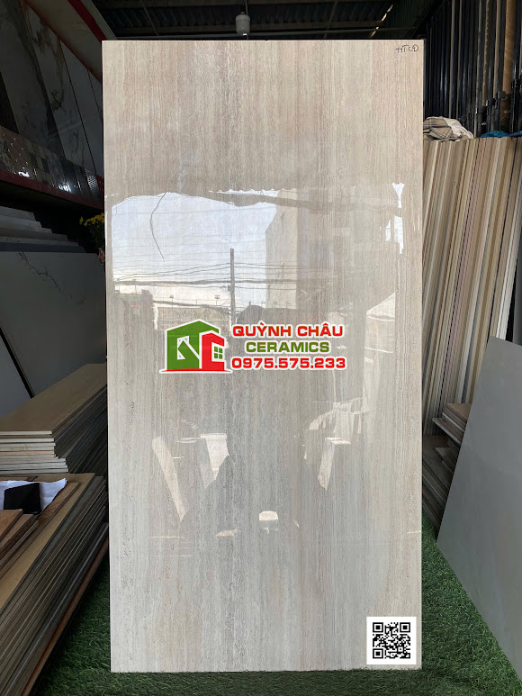 Gạch catalan 60x120 travertine vân đá bóng kính cao cấp