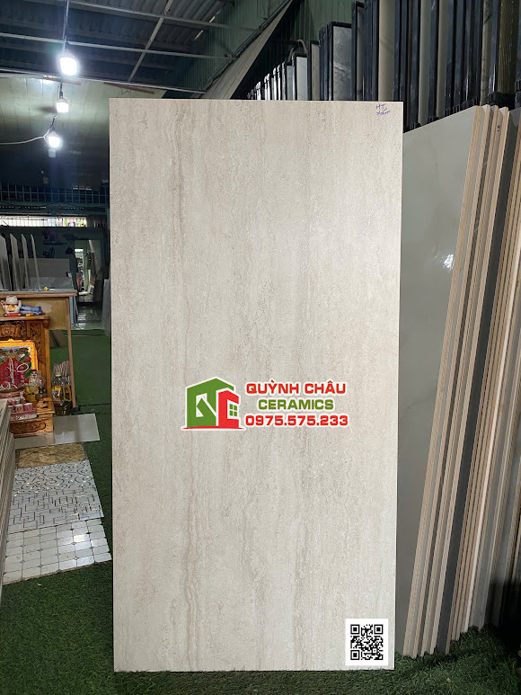 Gạch đá 60x120 travertine màu xám ốp lát cao cấp