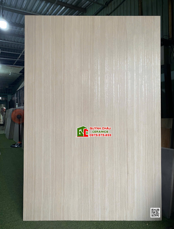 Gạch khổ lớn 120x180 vân đá travertine kem mờ hiệu ứng