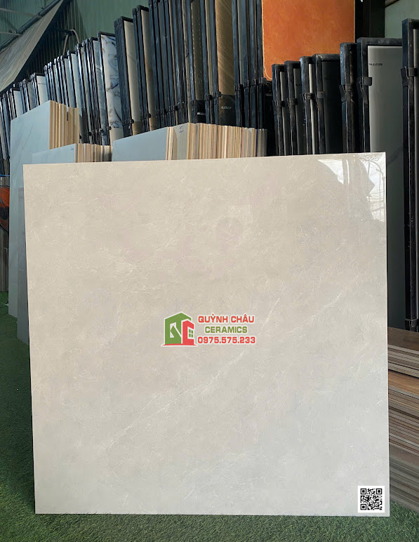 Gạch lát nền trung quốc 100x100 bóng kiếng xám nhạt vân đá