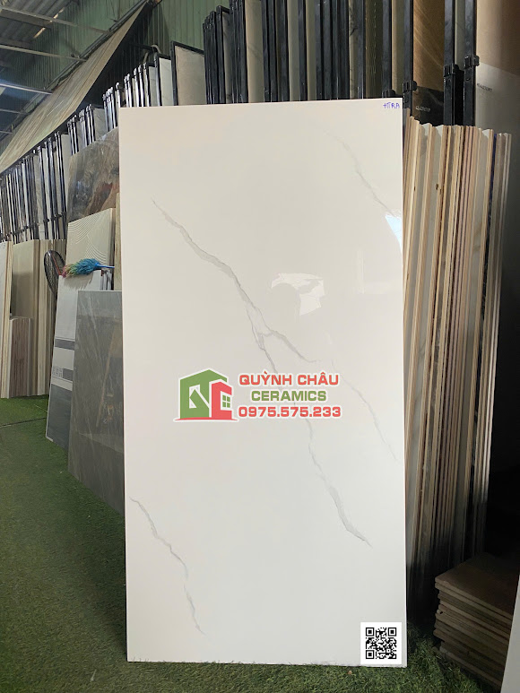 Gạch lát nền vicenza 60x120 trắng vân mây bóng kính