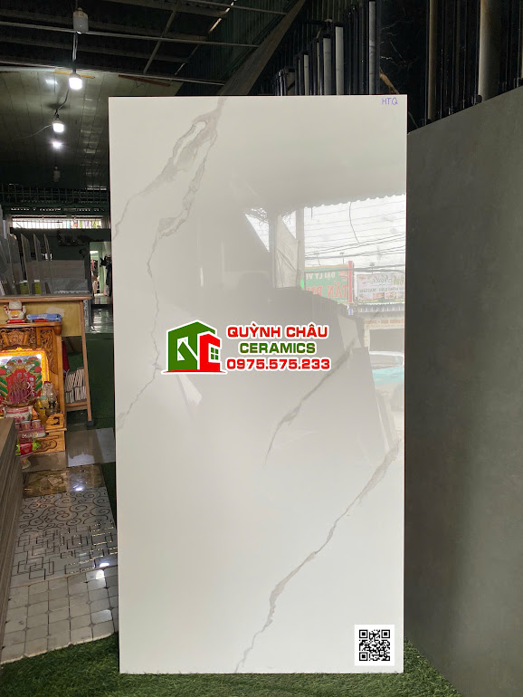 Gạch ốp lát vitto 60x120 trắng vân mây bóng kính